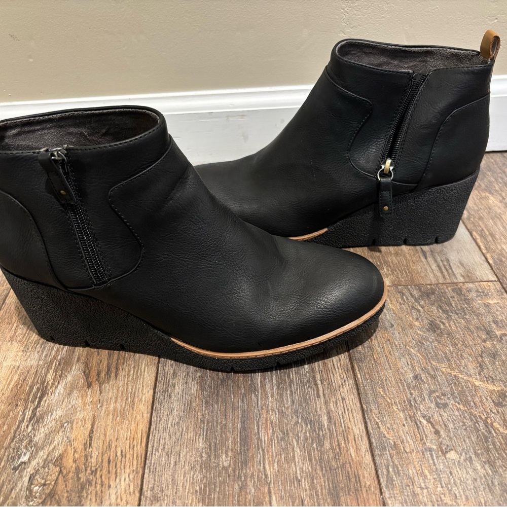 Black Wedge Ankle Boots